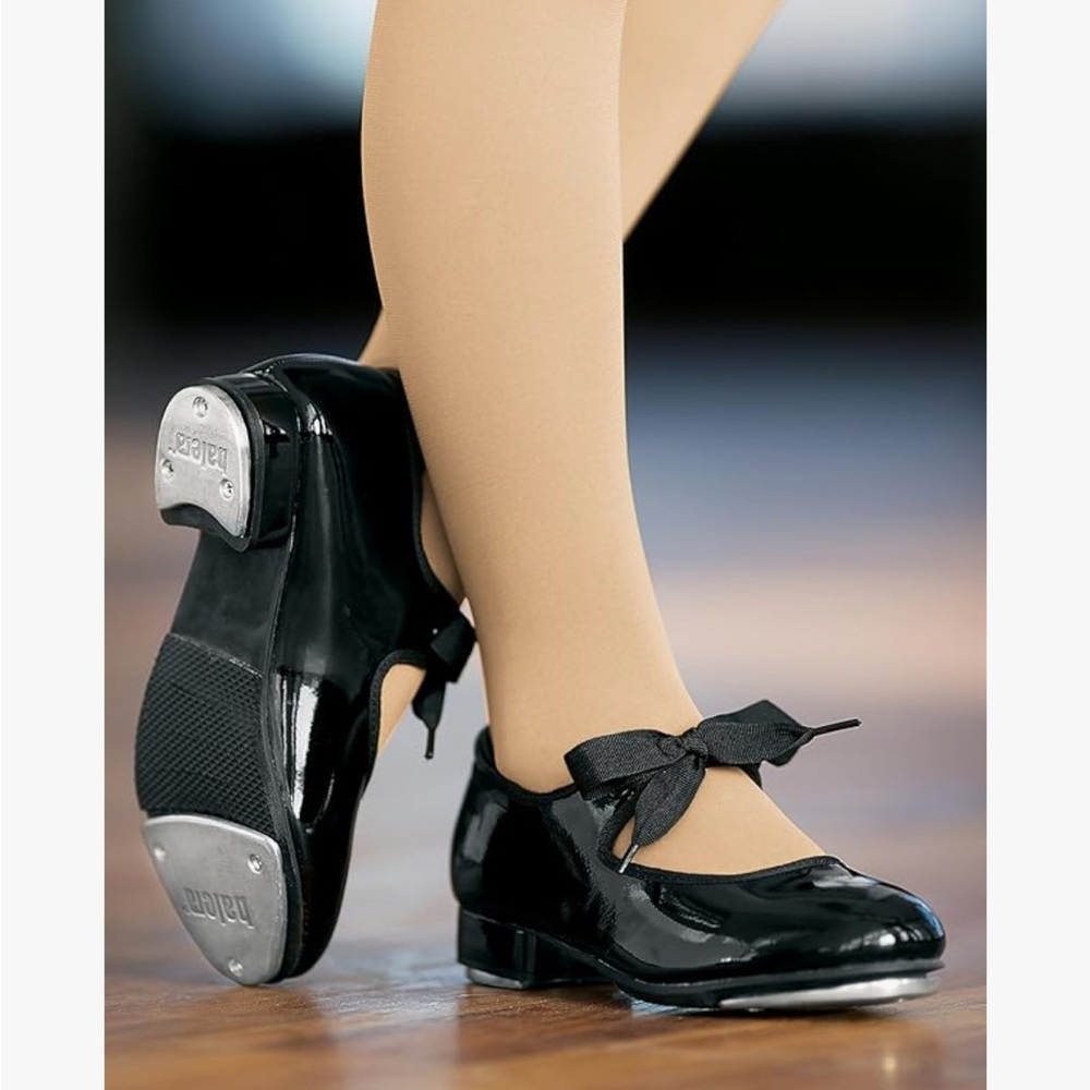 Balera Black Patent Tap Shoes 💃 Girls Size 1
